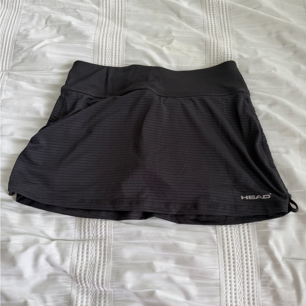 Head Charcoal Tennis Skirt w/ Shorts Built In